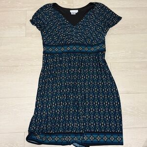 3/$10 Maggy London Teal and Black Geometric Dress